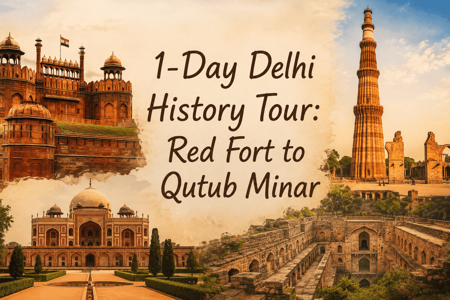 1-Day Delhi History Tour: Red Fort to Qutub Minar