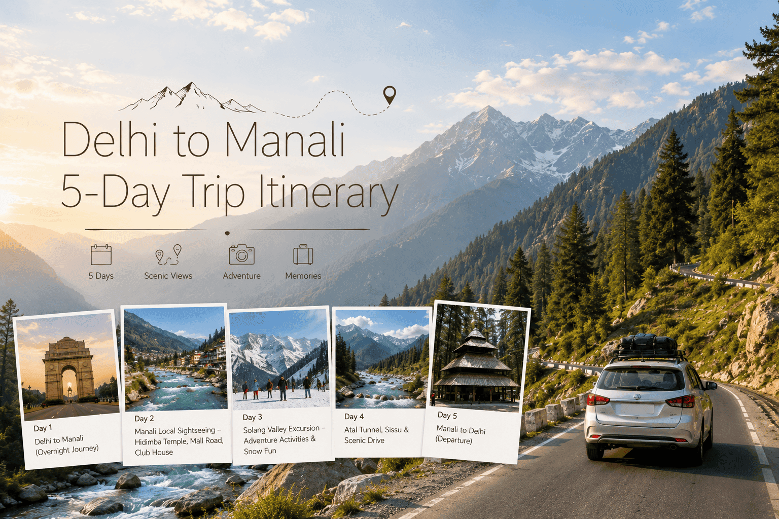 Delhi to Manali 5-Day Trip Itinerary
