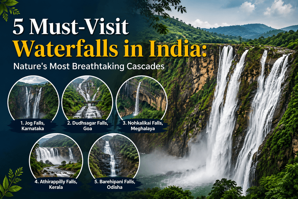 5 Must-Visit Waterfalls in India: Nature's Most Breathtaking Cascades