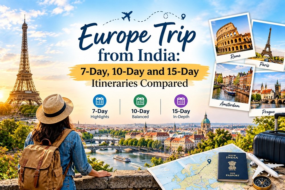 Europe Trip from India: 7-Day, 10-Day and 15-Day Itineraries Compared